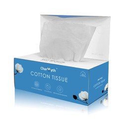 Charmyth Extra Thick Disposable Face Towel, Disposable Makeup Removing Wipes, 100% USA Cotton and 100% Organic & Cruelty Free, Lint-Free Cotton Tissues for Sensitive Skin 100 Count