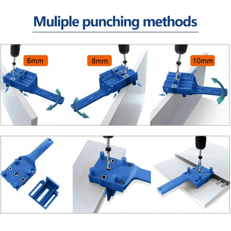 Drilling Template with Adjustable, Woodworking Doweling Jig Kit, Drill Hole