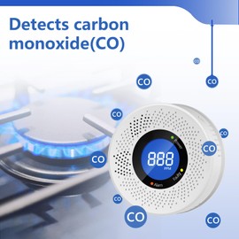 3 Packs Carbon Monoxide Detectors, Travel Carbon Monoxide Detector Battery，Replaceable Battery Operated CO Detector Alarm with Digital Display for Warehouse, Kitchen, Restaurant,Hotel, Garage