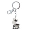 Aqua79 Sparkling Cow Keychain - Silver 3D Rhinestone Cow Keychain