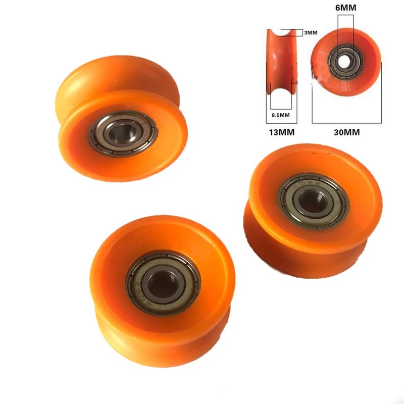 Preamer 5pcs 6x30x13mm U Groove Nylon Guide Roller Bearing Roller
