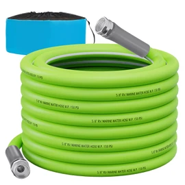 RVGUARD RV Water Hose 50 FT, 5/8'' Inside Diameter Drinking Water Hose, Lead-Free and No Leaking Garden Hose for RV, Trailer, Camper and Garden