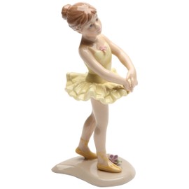 Cosmos Gifts 20864 Ballerina in Yellow Ceramic Figurine, 6-1/8-Inch