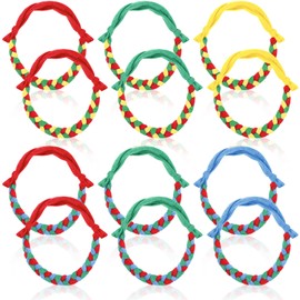 12 Pieces Fabric Chew Necklaces for Sensory Kids, Fabric Necklaces Soft and Absorbent Terry Cloth, Chewy Necklace Absorbent Alternative to Chewing Clothing for Boys Girls, Blue Green Yellow