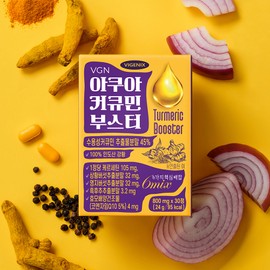Vigenics Aqua Curcumin Booster Water Soluble Turmeric Quercetin Coenzyme Q10 30 Tablets, 6 Pieces / 비제닉스 아쿠아 커큐민 부스터 수용성 강황 퀘르세틴 코엔자임Q10 30정, 6개