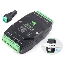 Industrial 8-Ch Analog Acquisition Module, 12-bit High-Precision, DC 7~36V Wide Voltage Power Supply, Modbus RTU Protocol,8-CH Current Mode, 0~20mA (Modbus RTU Analog Input 8CH)