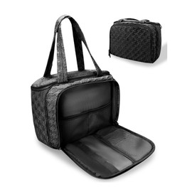 SMONT Travel Toiletry Bag for Women Hanging Makeup Organizer Toiletry Bag Essentials for Women Makeup Bag/Big Compartment, Waterproof,with Multiple Pockets, Ideal for Travel, Gym, School, Black