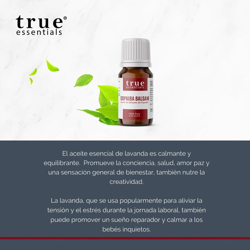 Aceite Esencial Copaiba Balsam 15ml True Essentials, colección de Aceites