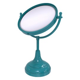 Allied Brass DM-2/5X-GLT 8 Inch Vanity Top Make-Up Mirror 5X Magnification, Glokzin Teal