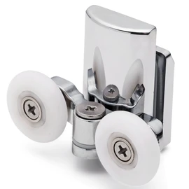 2 x L067 ShowerPart Zinc Alloy Shower Door Bottom Rollers for Sliding Shower Door Replacement Parts Stainless Steel with Brass Axis Wheel Diameter 23mm 6mm Thick Glass. Wheel Thickness 5.8mm
