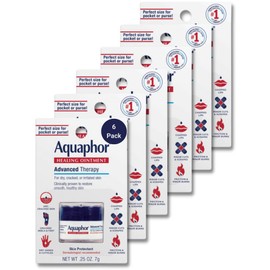 Aquaphor Aquaphor Healing Ointment Advanced Therapy Skin Protectant, Dry Skin Body Moisturizer, 0.25 Oz Jar, Pack of 6