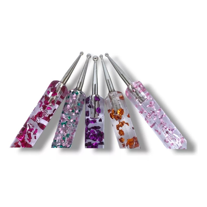 Xiaoya 5 Punteros Glitter Dobles Para Manicura Y Decoración De