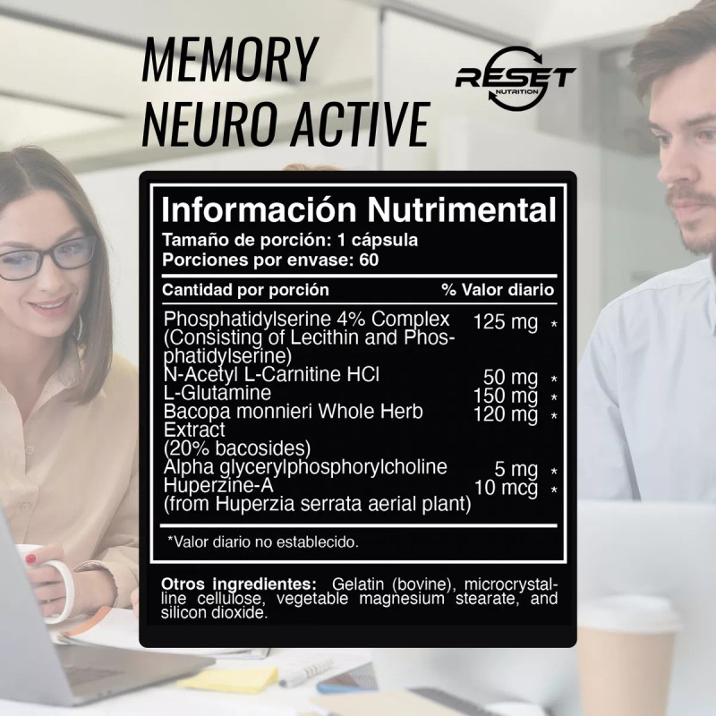 Reset Nutrition Memory Neuro Active Mind Matrix 60 Cápsulas Suplemento