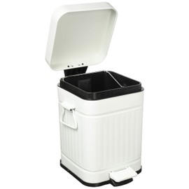 Entrex Galva 8791 Square Trash Can, 0.8 gal (3 L), Matte Black