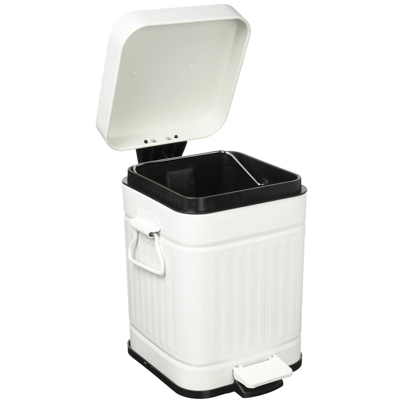 Entrex Galva 8791 Square Trash Can, 0.8 gal (3 L),