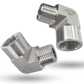 2 piezas de codo de calle de 90 grados, adaptador de codo de calle forjado de acero inoxidable 304, conexión de tubería de alta resistencia 5800PSI 1/