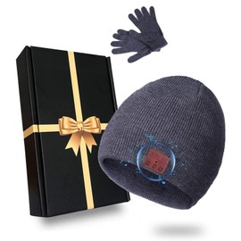 Bluetooth Beanie Hat with Headphones - Unisex Knit Music Hats with Built-in Stereo Speaker for Skiing, for Men/Women/Boyfriend/Girls (Dark Grey)