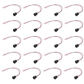 MECCANIXITY 10pcs Type-C Female Chassis 2 Pin Wire, 5V 3A Round USB-C Female Socket to Pigtail Waterproof Terminal Extension Cable for PC, LED Lamps, Laptop 6"