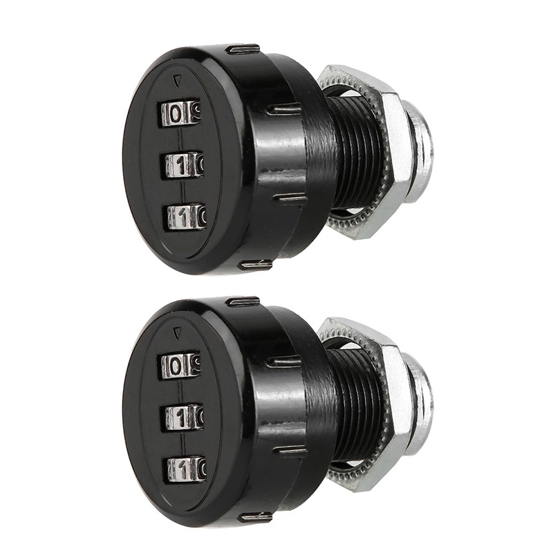 2pcs 3-Digit Zinc Alloy Mechanical Password Lock for Cabinet Wardrobe