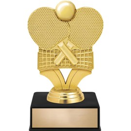 Crown Awards 6" Table Tennis Paddles Net Award On Black Luxury Base