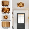 VILUXY 19" Flush Mount Ceiling Light, Antique Gold Leaf Finish