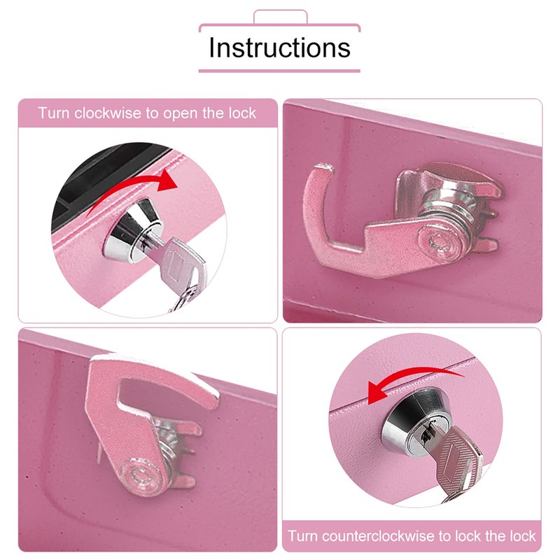 1Pc Safe Box Mini Cash Box Portable Safe Security Box