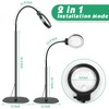 10X 30X Floor Magnifying Glass with Light and Stand,36 LED