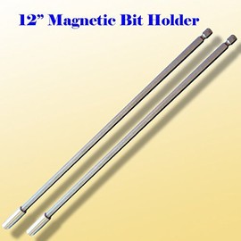 Pack of 2 12" Long Magnetic Bit Extension Extended Holder Quick Change 1/4" Hex Shank for Standard Power Drill