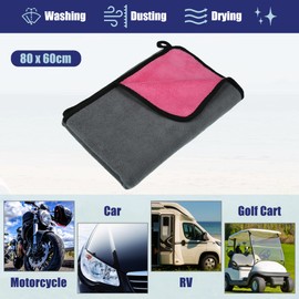 X AUTOHAUX Microfibre Car Drying Towel 80x60cm Extra Large Car Grey Pink 2pcs