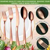 Vilihkc Hammered copper silverware sets stainless steel flatware utensil set