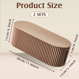 2 Pcs Cable Management Box Cord Hider Box Cord Organizer with 46 Pcs Cable Management Kit, Wire Box for Power Strips, Surge Protectors, Desk, TV Computer Wires, Home Office(Light Coffee)