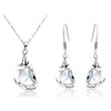 RIZILIA Jewelry Set Clear Pea Shape Pendant with 18" Chain