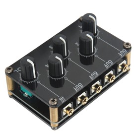 Agatige Mini Stereo Audio Mixer, Portable High Sensitivity Low Noise 4 Channel Audio Mixer for Tape Player (Black)