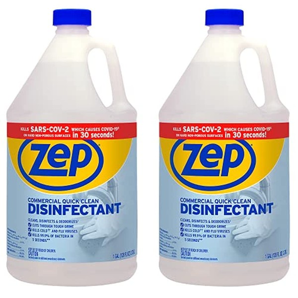 Zep Quick Clean Disinfectant- 1 Gallon (Case of 2) ZUQCD128 - Kills 99.9% of Bacteria in 5 Seconds