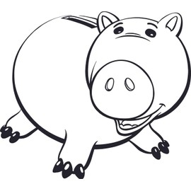 Piggy Bank Cartoon Characters Decor Wall Art Vinyl Sticker Design Decal Girls Boys Kids Room Bedroom Nursery Kindergarten Fun Home Children Room Decor Wall Art Sticker Vinyl Size (20x20 inch)