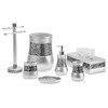 Creative Scents Crackled Glass Countertop Towel Stand, Decorative Silver Fingertip