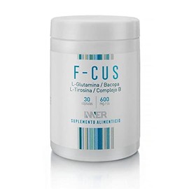 INNER | F-CUS | L-Glutamina, Bacopa, L-Tirosina, Complejo B | Memoria, Reduce Estrés, Energía | Para 30 días