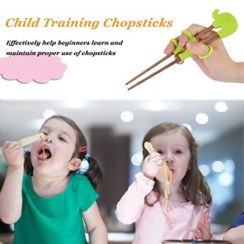 Kids Chopsticks, 4 Pairs of Reusable Children's Training Chopsticks, Animal Training Chopstick, with Storage Box, for Beginners