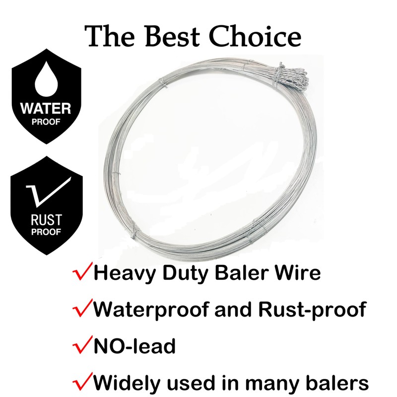 AWIORETON Baling Wire 14 Gauge 14 Feet,Baler Wire Ties Galvanized