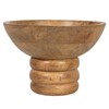 Bloomingville Round Carved Mango Wood Footed Bowl