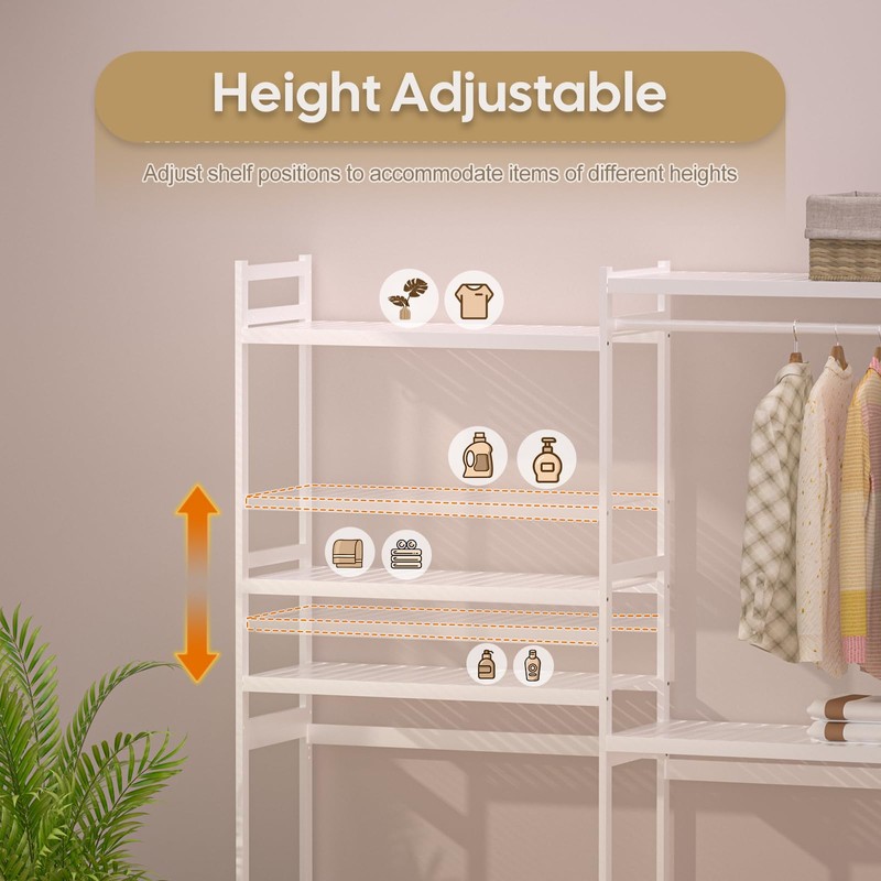 Cozivolife Over The Washer and Dryer Storage Shelf Bamboo,5 Tiers