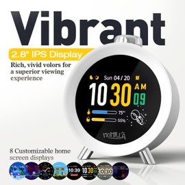 MOMILLA Alarm Clock for Heavy Sleepers, Colorful Screen Temperature, Loud 7-Day Programmable 4 Alarms, Small Clocks Bedrooms for Kids Adults Boys Girls, Easy to Set, Digital White Noise, Hourly Chime