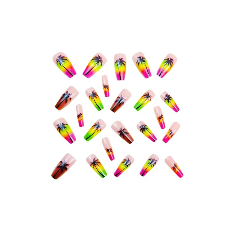 ONPRESS 24 Uñas Postizas De Verano, Medianas, Cuadradas, Forma De