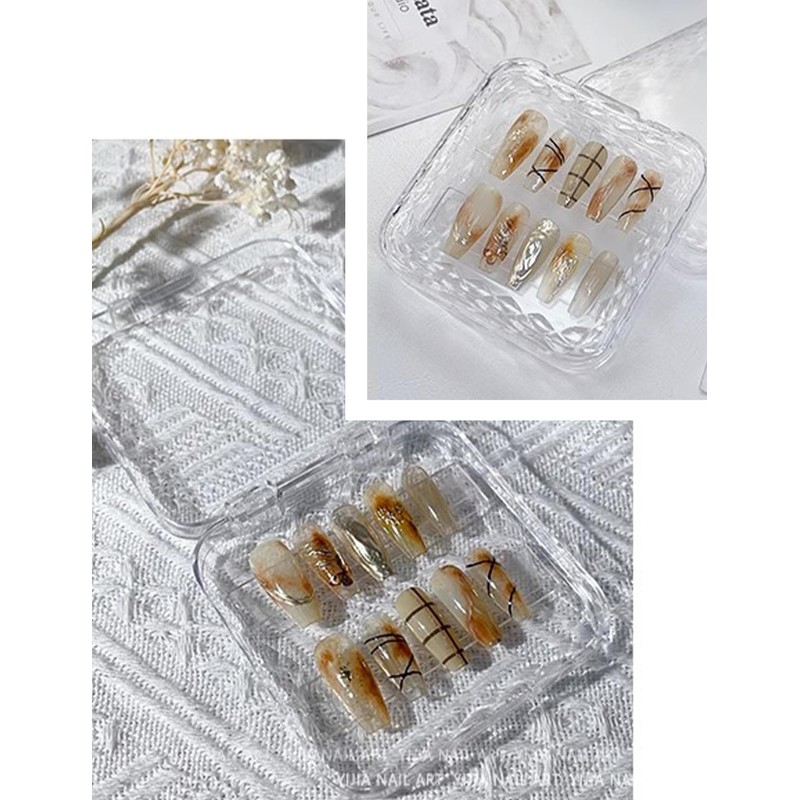 happykau Nail Tips, 24 Pieces, Nail Tips, Short, Korean, Short,