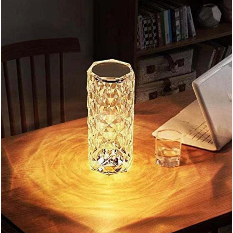 N\A 16 Color Changing Crystal Diamond Table Lamp,Touch Control Bedside