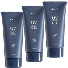 BILD SPF 50+ PA+++++ Sunscreen, Men’s Face [Suppresses Shine Caused by Sebum], Non-stick, Natural Essential Oils, Skin Care, Waterproof, Set of 3