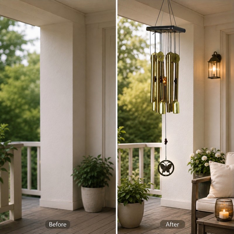Metal Wind Chime for Home & Garden Decor – Aluminum