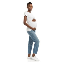 1822 Denim Kinsley Maternity Collection: Eco-Conscious 28-Inch Straight-Leg Jeans with Comfort Stretch Belly Band