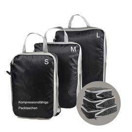 KULIVING Packing Bags for Suitcases & Backpack, Set of 3, Backpack Organiser for Travel, Packing Cubes, Compression Bag with Double Zip, Clothes Bag, Packing Cubes, Nylon, Ultralight