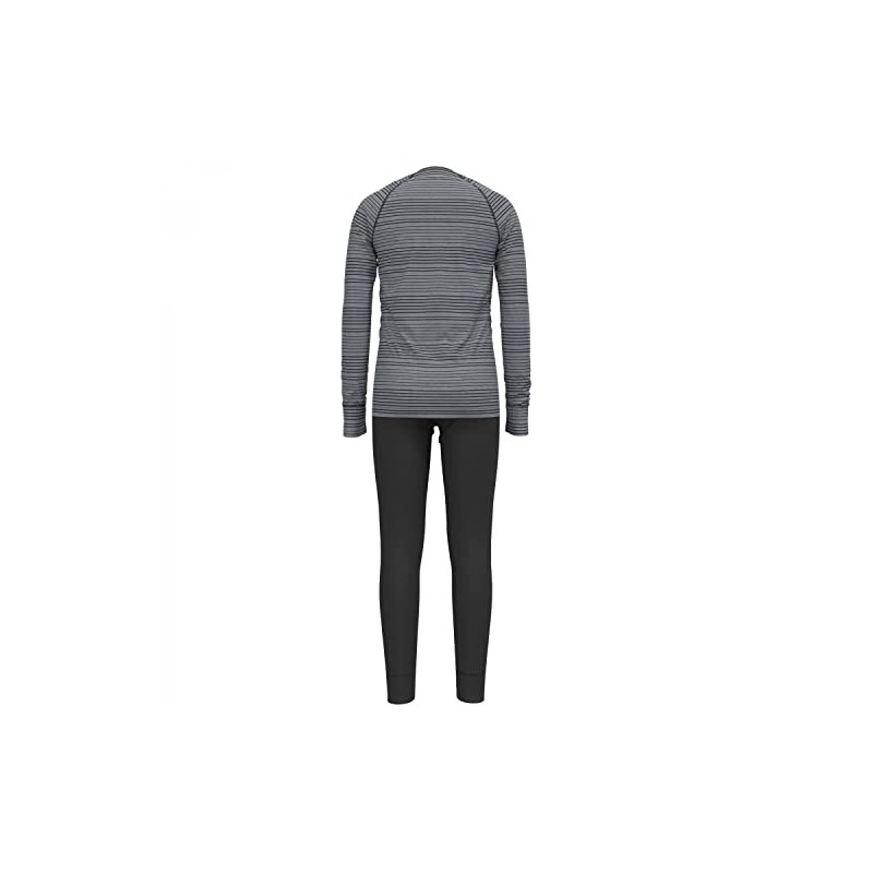 Odlo Unisex Children's Active Warm Eco Baselayer Set, Black-Grey Melange,